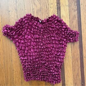 Vintage Y2K stretchy bubble shirt pink one size EUC 90s